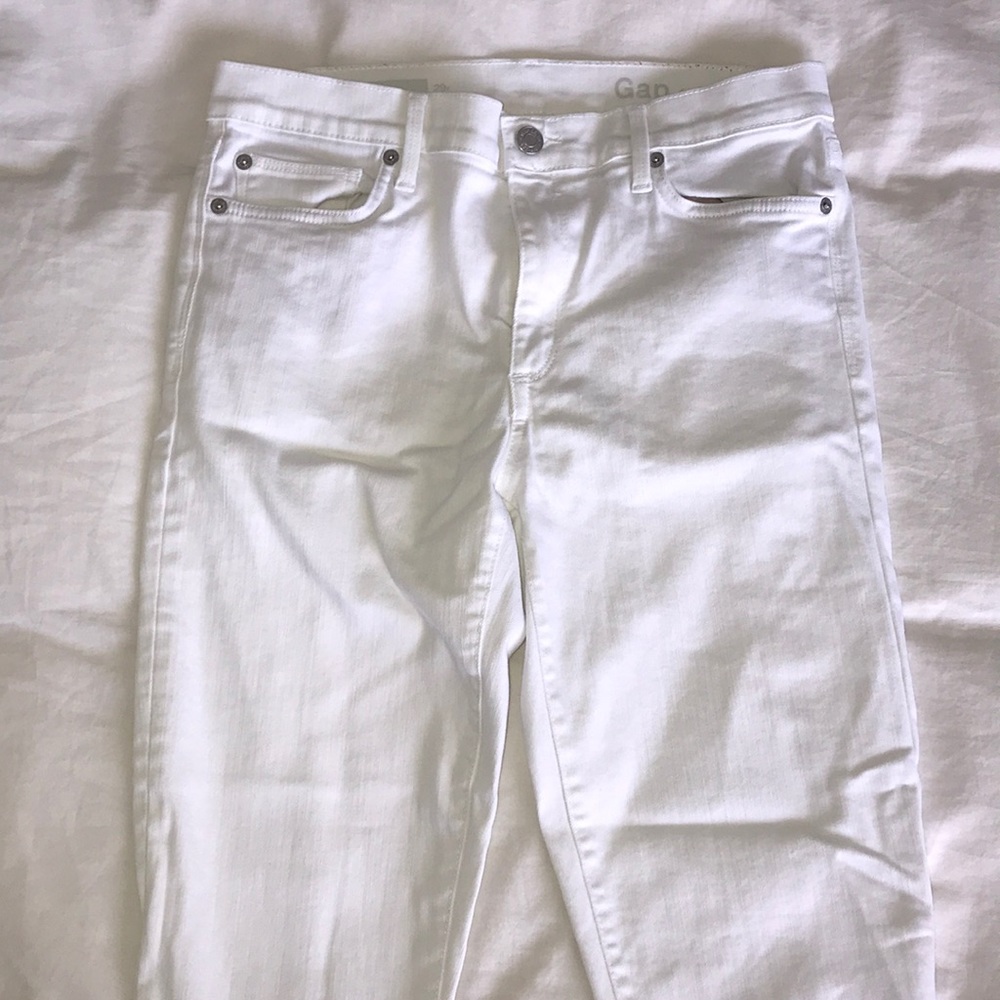 Gap Stretch True Skinny Ankle White Jeans